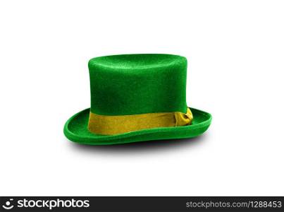 Green St. Patrick&rsquo;s Day hat isolated on white background. With clipping path