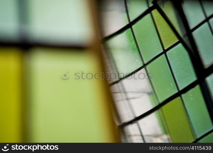 Green stained glass windows