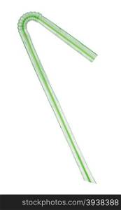 Green straw on white background