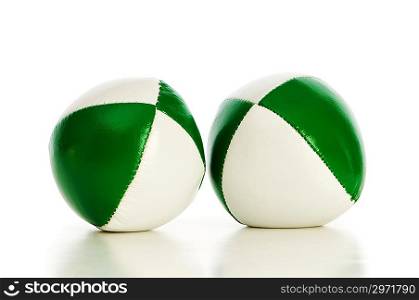 Green stress balls isolated on the white