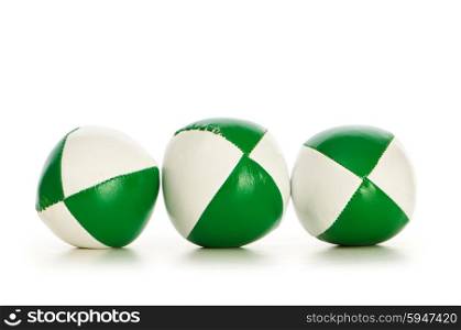 Green stress balls isolated on the white