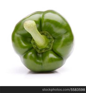 Green sweet bell pepper isolated on white background cutout