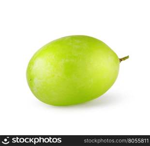 Green sweet grapes isolated on white background. Green sweet grapes