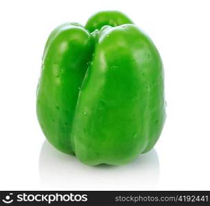 green sweet pepper on white