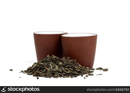 green tea isolated on white background