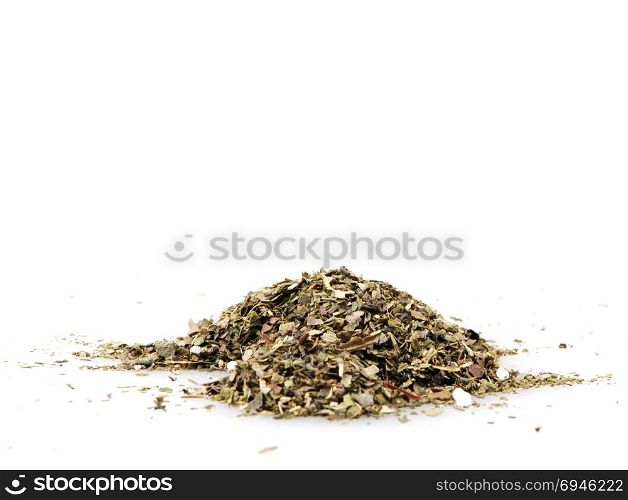 Green tea isolated on white background.