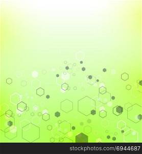Green Technology Background with Particle, Molecule Structure. Genetic and Chemical Compounds. Communication Concept. Space and Constellations.. Green Technology Background with Particle