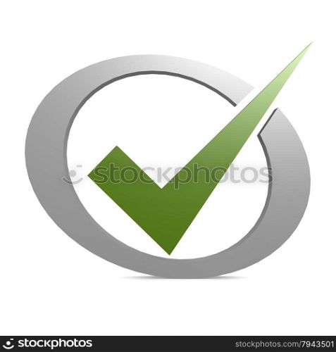 Green tick in circle image with hi-res rendered artwork that could be used for any graphic design.. Green tick in circle