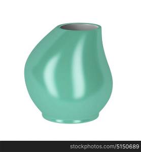 Green vase on white background