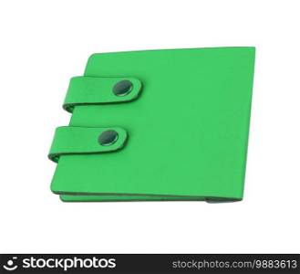 Green wallet isolated on white background. Green wallet
