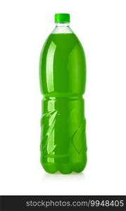 Green water bottles isolated on white with clipping path