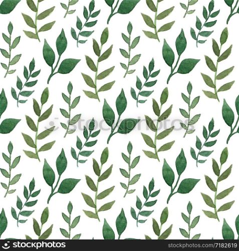 Green watercolor seamless pattern. Hand paint leaves background. Can be used for wrapping and package design. Green watercolor seamless pattern. Hand paint leaves background. Can be used for wrapping and package design.
