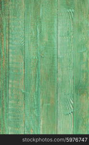 Green wooden wall, painted in shabby chic style