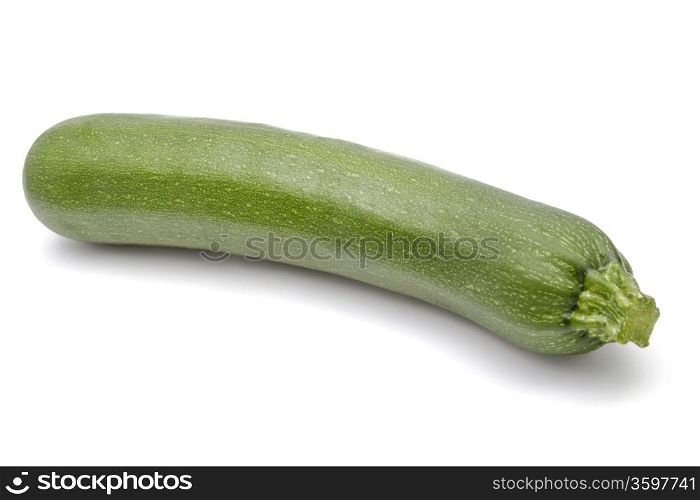 green zucchini closeup on white background