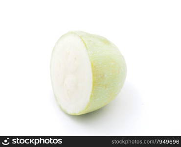 green zucchini on white background