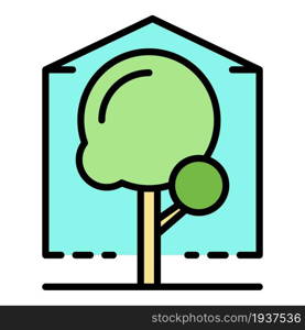 Greenhouse icon. Outline greenhouse vector icon color flat isolated. Greenhouse icon color outline vector