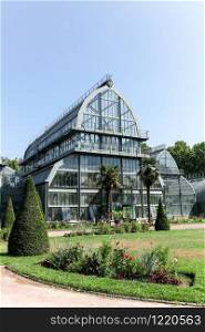 Greenhouse in park of the golden head in Lyon, France