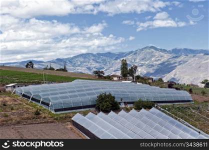Greenhouses for agriculture production in the Andes in Ecuador