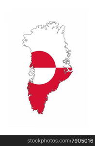 greenland country flag map shape national symbol