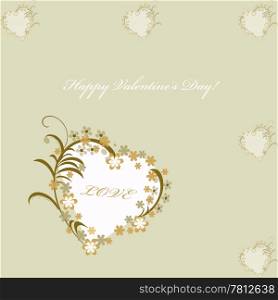Greeting card for valentine&rsquo;s day Abstract floral and heart shape background.