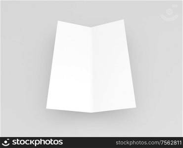 Greeting card mock up on gray background. 3d render illustration.. Greeting card mock up on gray background.