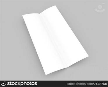 Greeting card mockup on gray background. 3d render illustration.. Greeting card mockup on gray background.