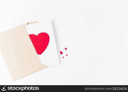 greeting card with heart envelope