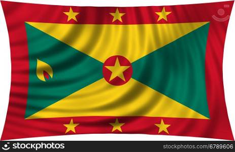 Grenadian national official flag. Patriotic symbol, banner, element, background. Correct colors. Flag of Grenada waving, isolated on white, 3d illustration