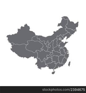Grey blank China map. Flat vector illustration. EPS10.. Grey blank China map. Flat vector illustration.
