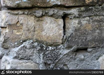 Grey bricks in the wall. Background texture