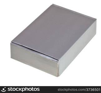 grey cardboard box isolated on white background
