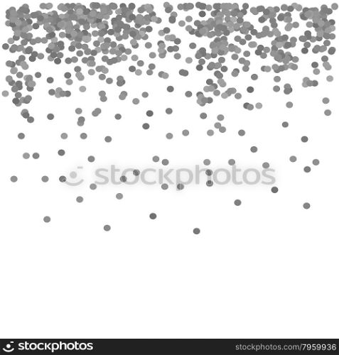 Grey Confetti Isolated on White Background. Grey Circle Pattern. Grey Confetti