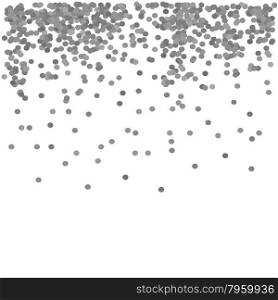 Grey Confetti Isolated on White Background. Grey Circle Pattern. Grey Confetti