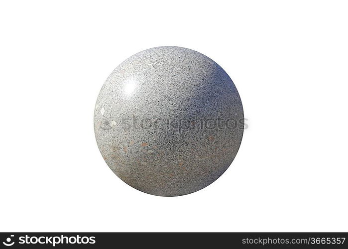 Grey granite spheres isolated on a white background