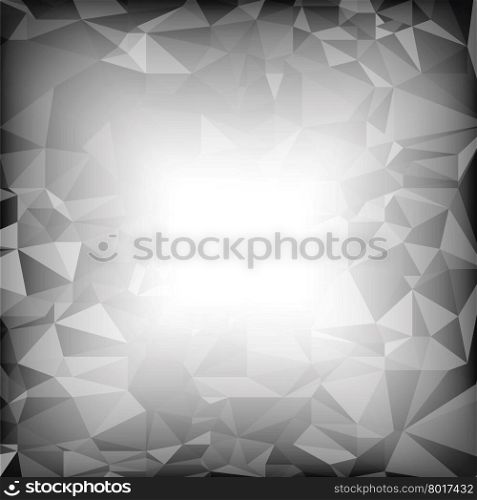 Grey Polygonal Background. Gray Crystal Triangle Pattern. Grey Polygonal Background