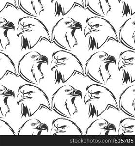 Grey proud eagles bird vector seamless pattern background design illustration. Eagles vector seamless pattern design