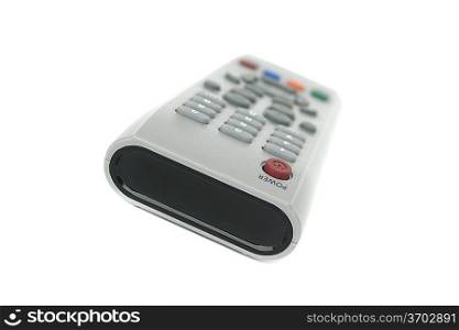 Grey remote control for tv set