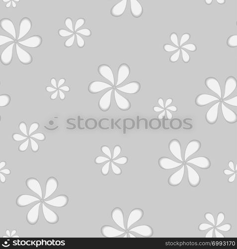 Grey seamless flowers background illustration. Grey seamless flowers background