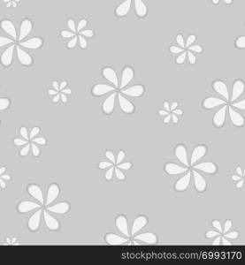 Grey seamless flowers background illustration. Grey seamless flowers background