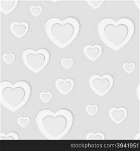 Grey seamless paper pattern with hearts
