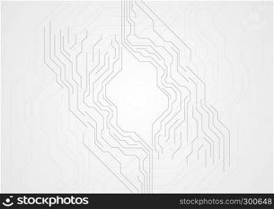 Grey technology abstract corporate background with circuit board. Grey technology abstract background with circuit board