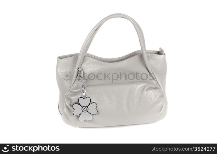 grey women bag isolated on white background