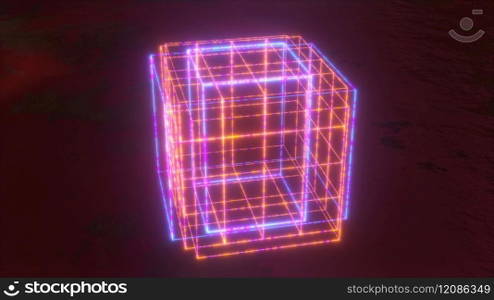 Grid cube technology. Computer generated 3d render Grid cube technology. Computer generated 3d render. Grid cube technology
