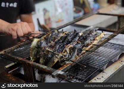 grill eel in japanes restaurant