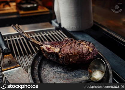 Grilled beef of excellent quality in a fancy restaurant