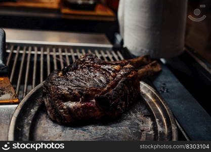 Grilled beef of excellent quality in a fancy restaurant