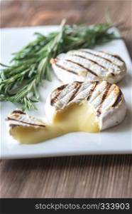 Grilled Camembert cheese with fresh rosemary