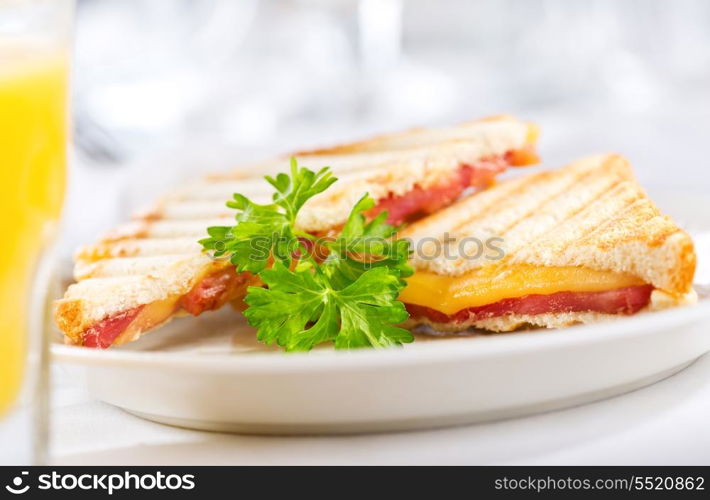 grilled cheese sandwiches on a plate