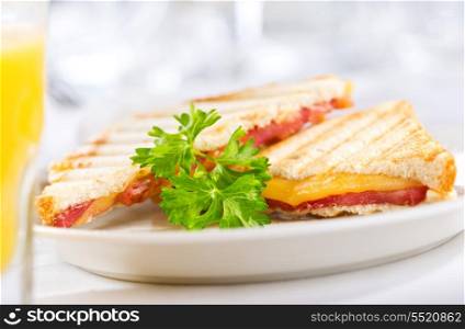 grilled cheese sandwiches on a plate
