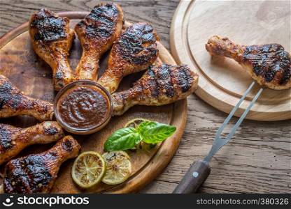Grilled chicken drumsticks